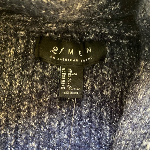 NWT Men's Navy Blue Shawl Collar Sweater- XL - Picture 4 of 6